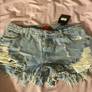 Jean distressed shorts